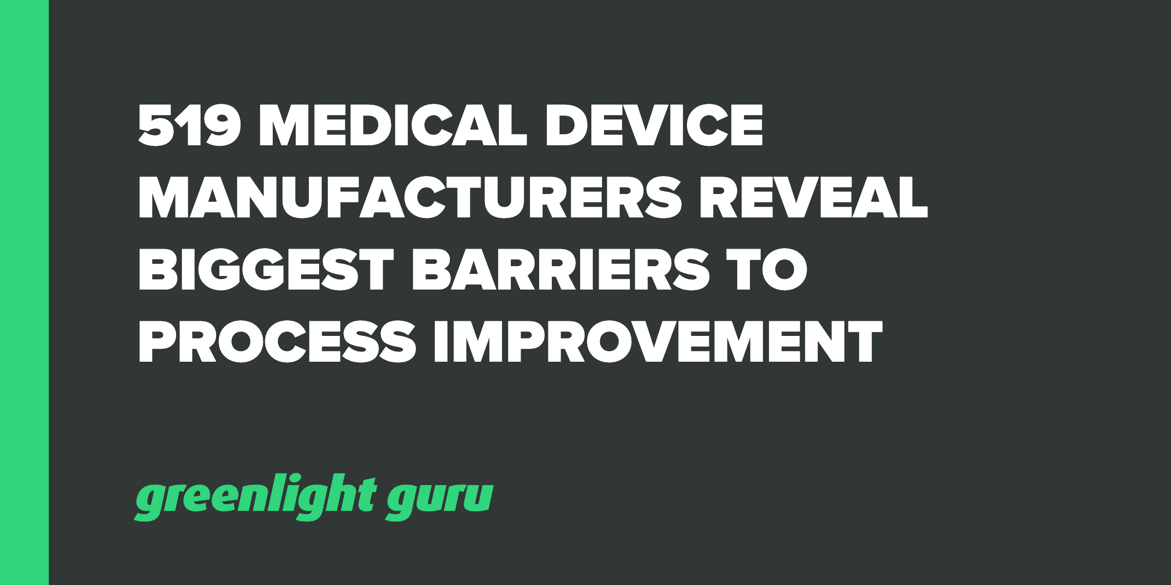 519 Medical Device Manufacturers Reveal Biggest Barriers to Process